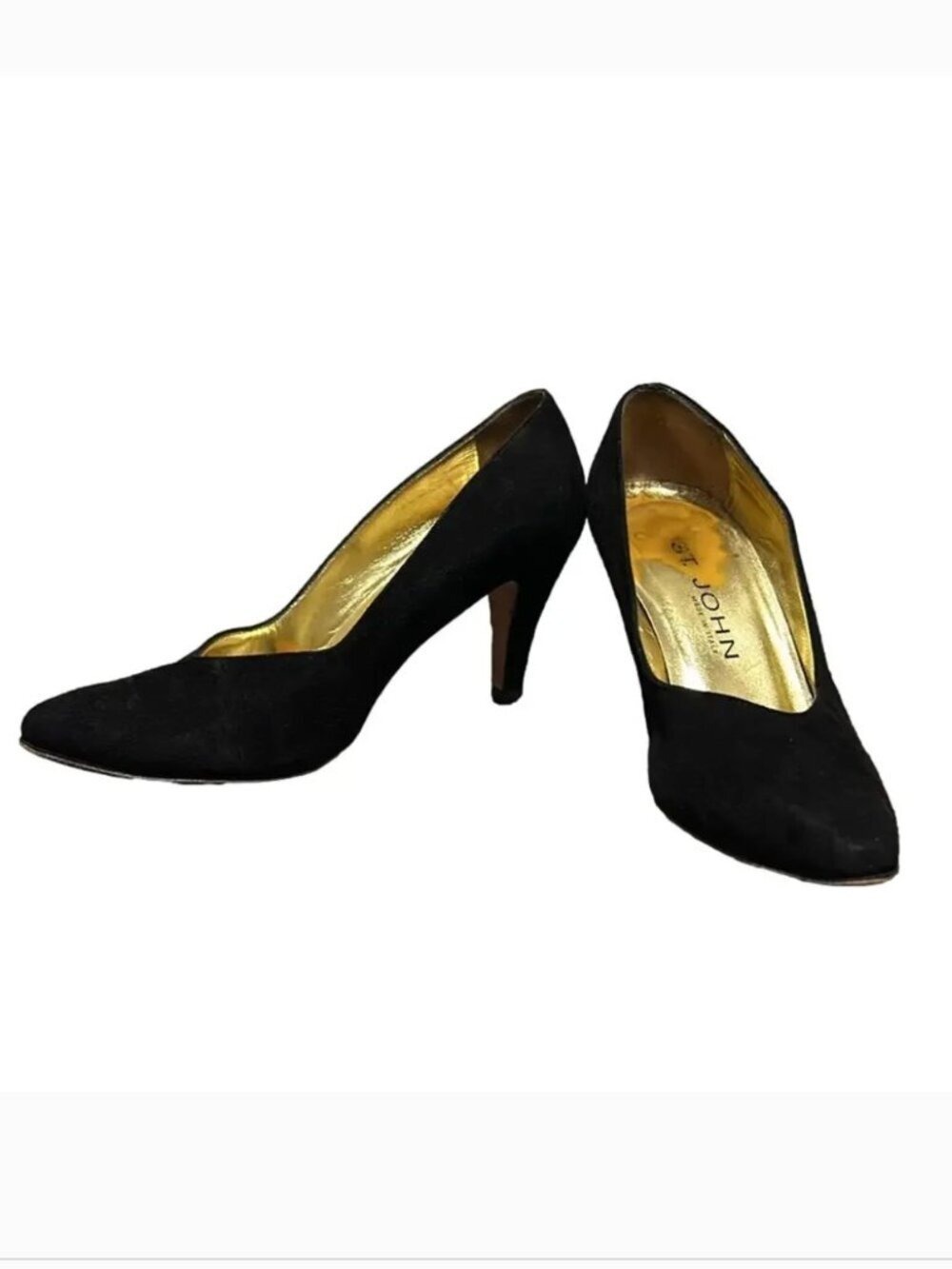 St. John Made in Italy Black Suede Pumps 3 inch Heel Size 6